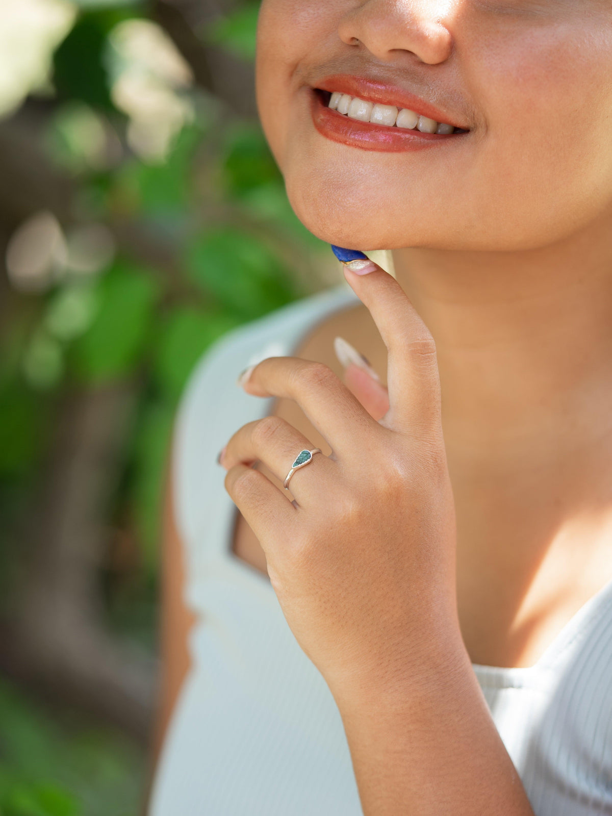 Emerald Leaf Ring - Gardens of the Sun | Ethical Jewelry