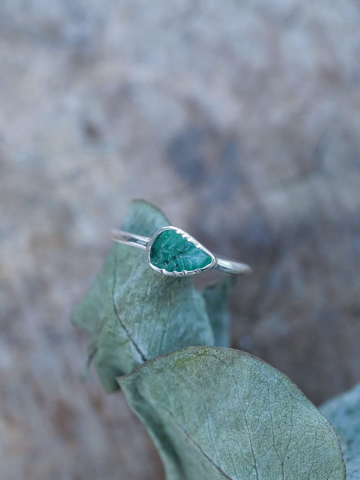 Emerald Leaf Ring - Gardens of the Sun | Ethical Jewelry