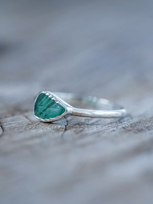 Raviour Lifestyle Natural Emerald Panna Gemstone Stone Emerald Panna Silver  Ring - Raviour Lifestyle - 3613593