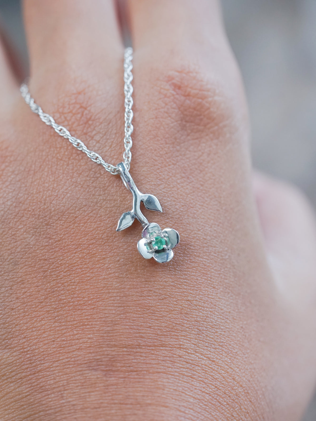 Emerald Petal Necklace