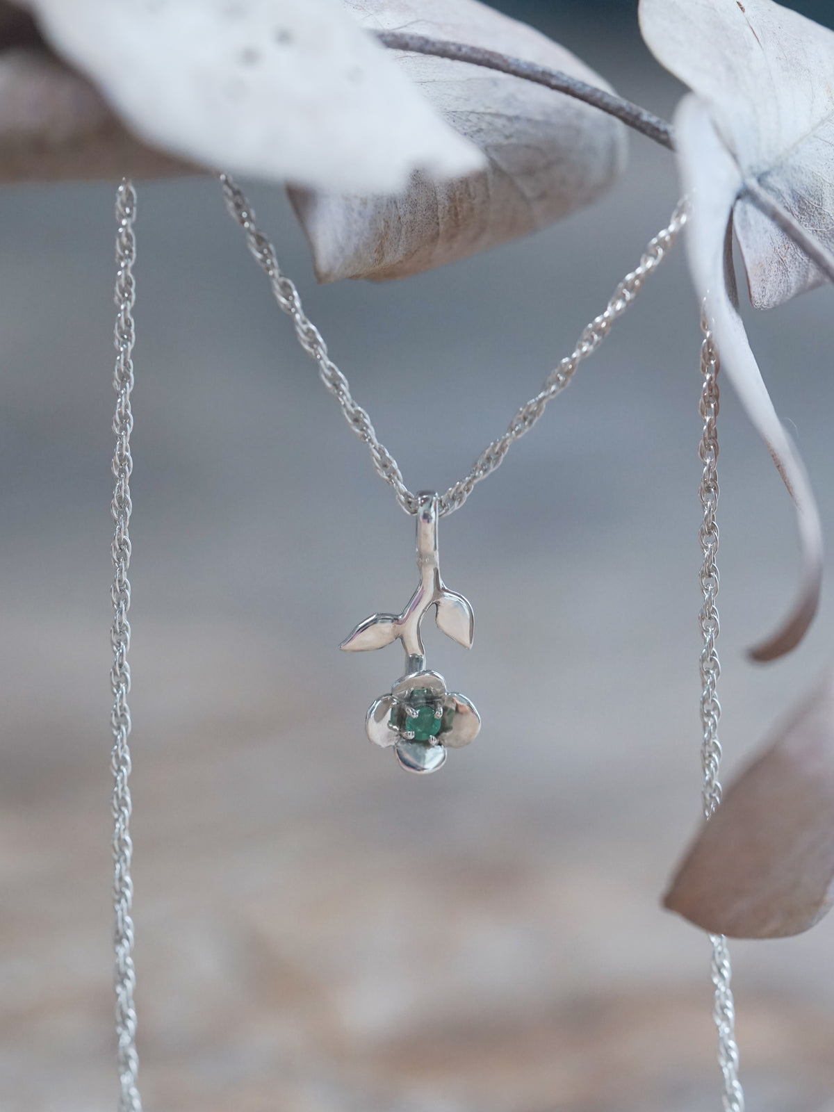 Emerald Petal Necklace