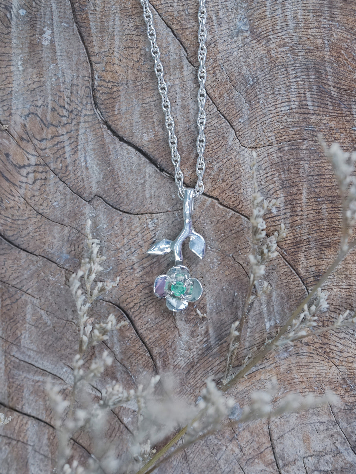 Emerald Petal Necklace