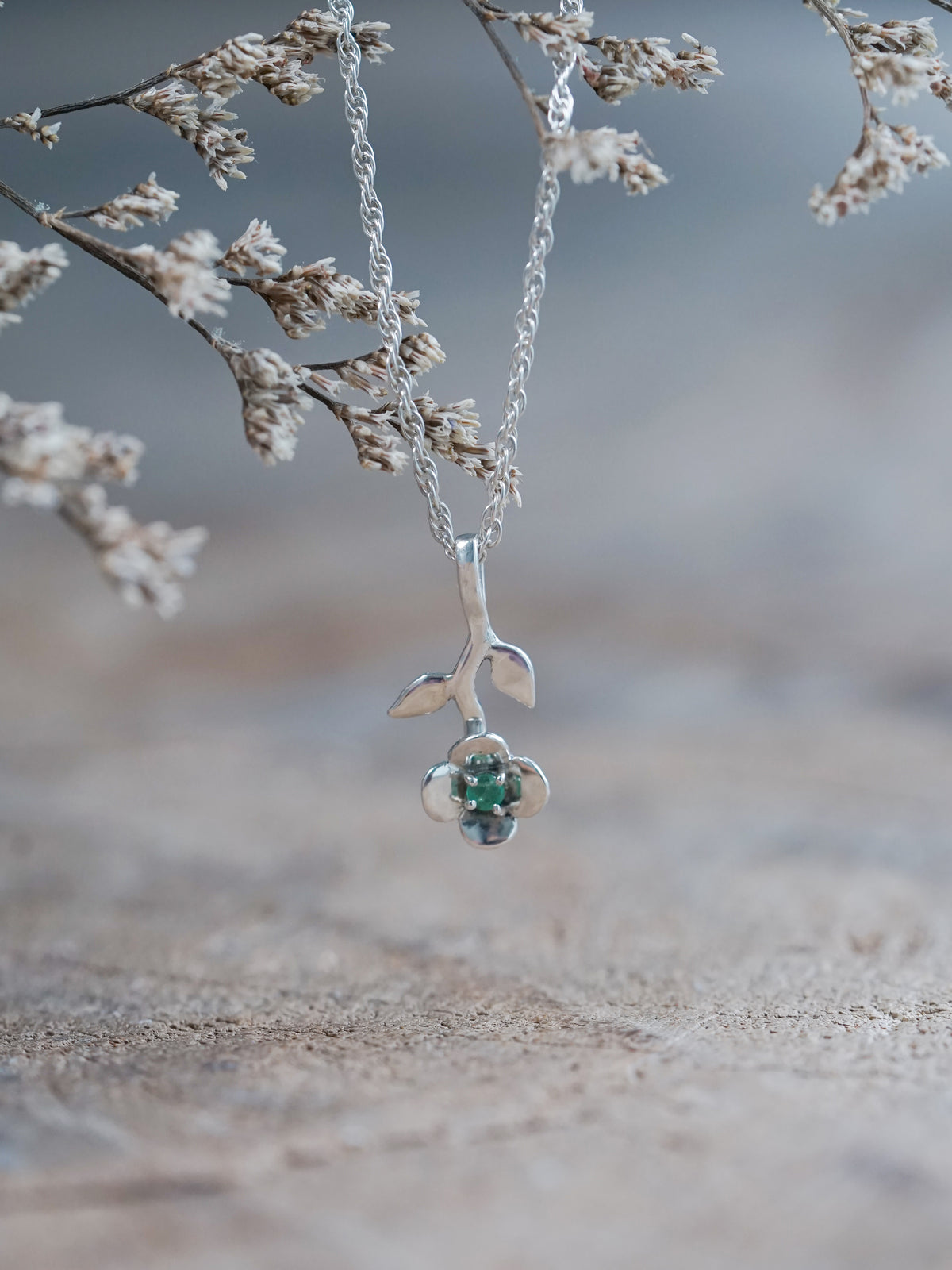 Emerald Petal Necklace