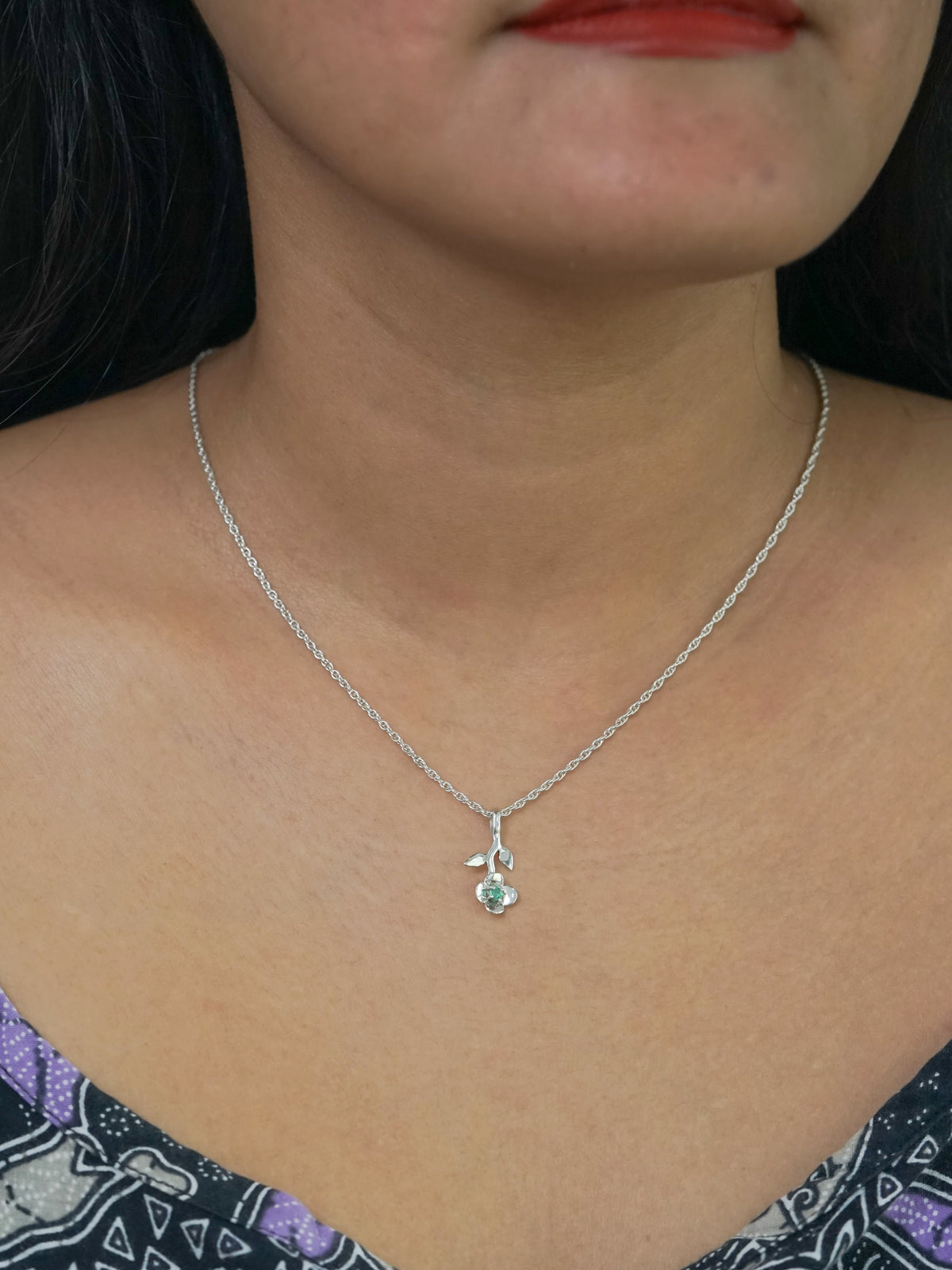 Emerald Petal Necklace