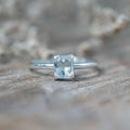 Emerald Cut Aquamarine Ring
