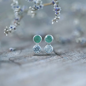 Emerald and Moonstone Earrings