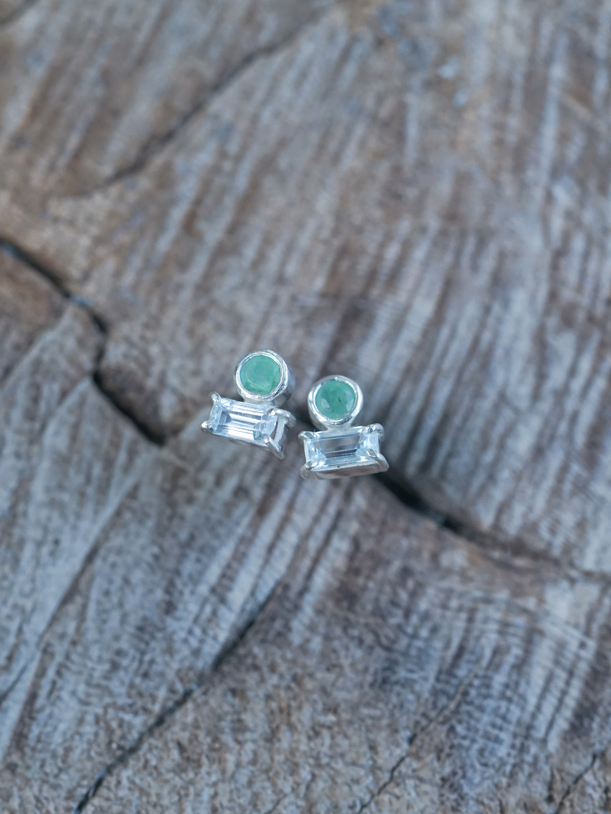 Emerald and Aquamarine Earrings - Gardens of the Sun | Ethical Jewelry