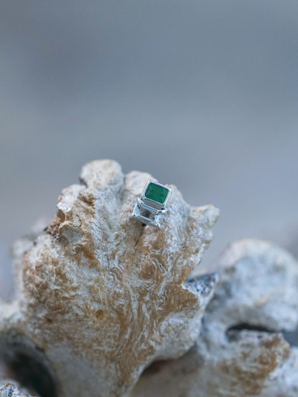 Emerald and Aquamarine Earrings - Gardens of the Sun | Ethical Jewelry