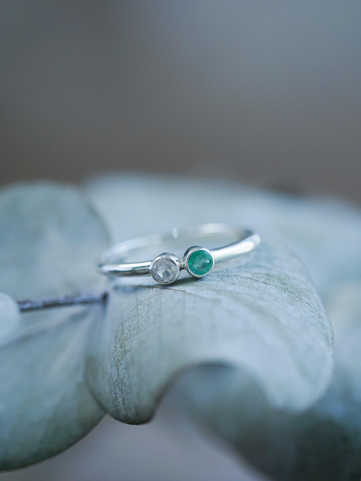 Emerald and Moonstone Ring - Gardens of the Sun | Ethical Jewelry