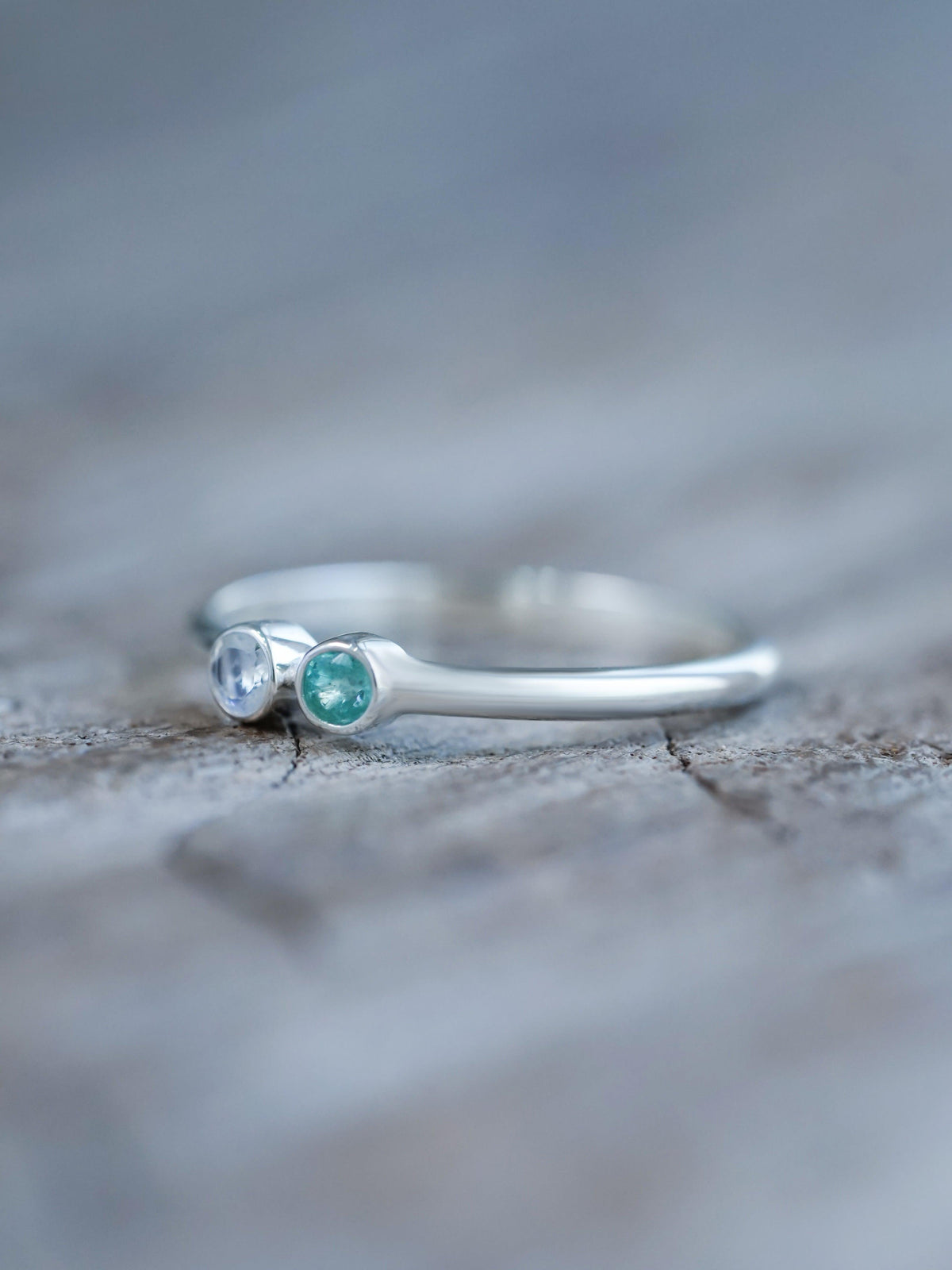 Emerald and Moonstone Ring - Gardens of the Sun | Ethical Jewelry