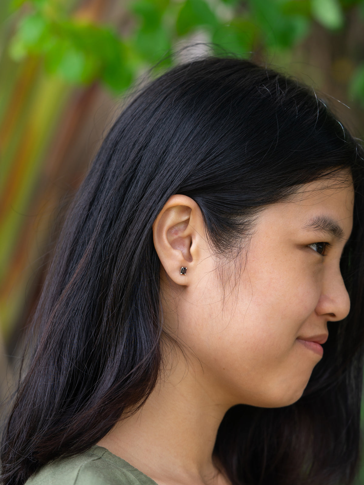 Emerald Cut Purple Spinel Earrings - Gardens of the Sun | Ethical Jewelry