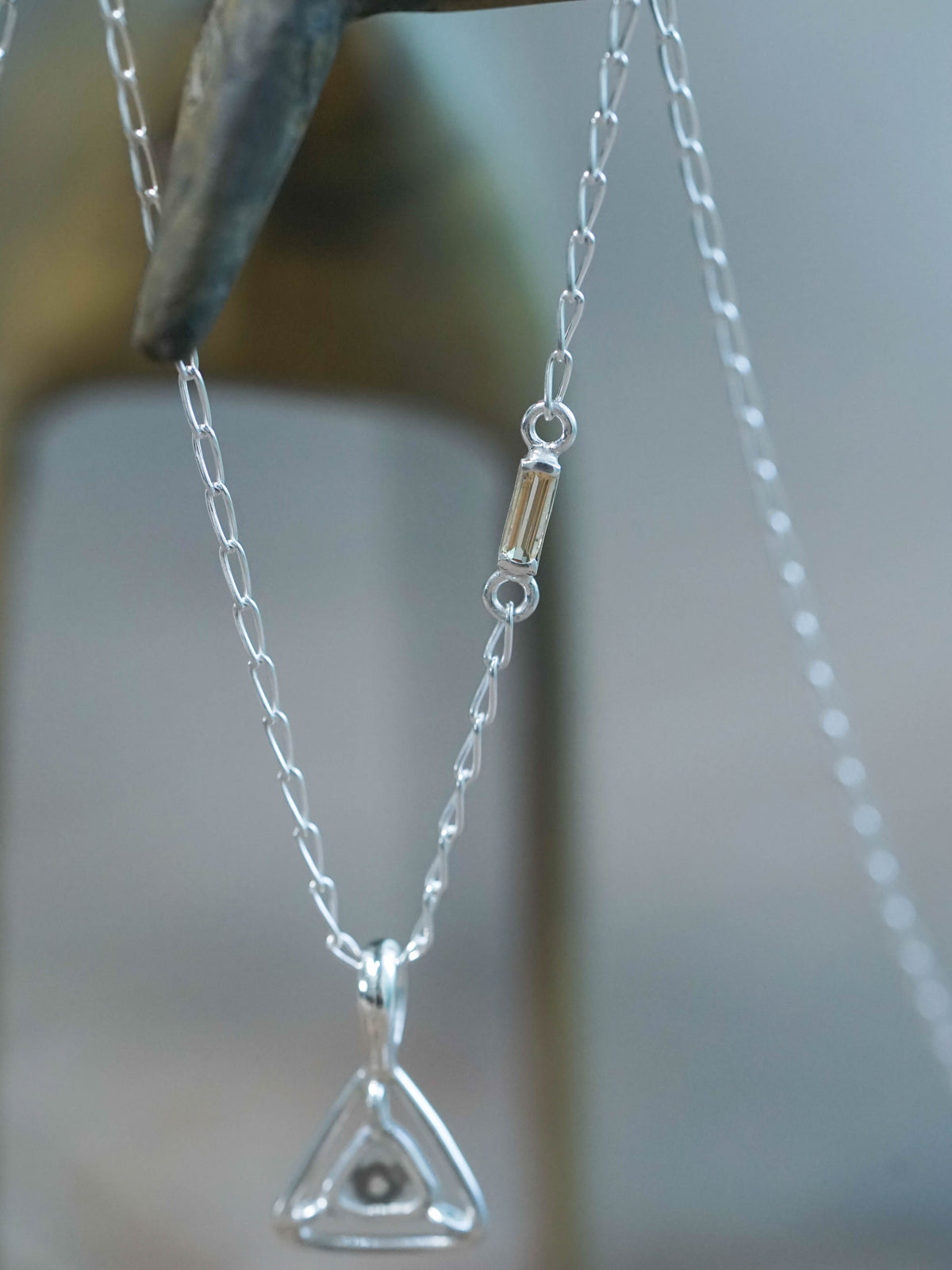 Ethical Diamond Slice and Citrine Necklace