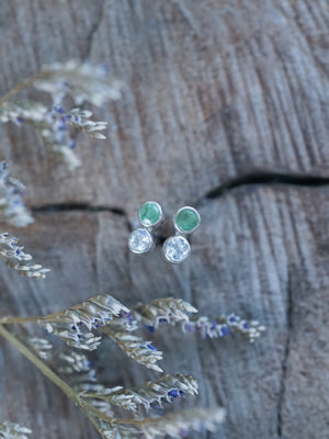 Ethical Emerald and Moonstone Earrings