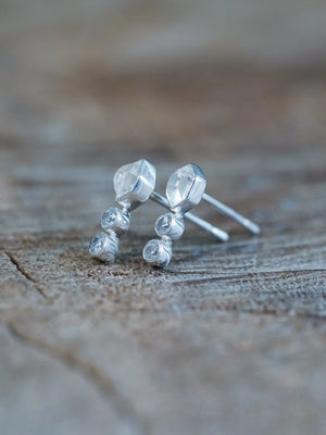 Ethical Herkimer Diamond and Zircon Earrings