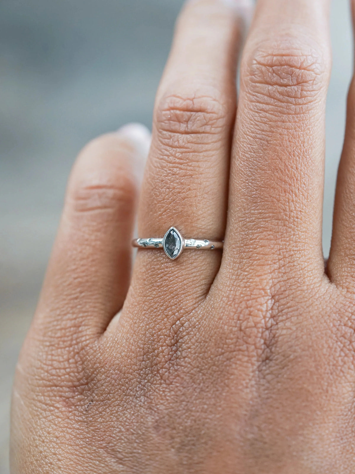 Ethical Marquise Cut Diamond Engagement Ring in Silver