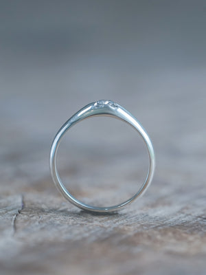 Floral Diamond Ring using Recycled Sterling Silver