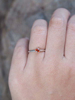 Flower Garnet Ring - size 6