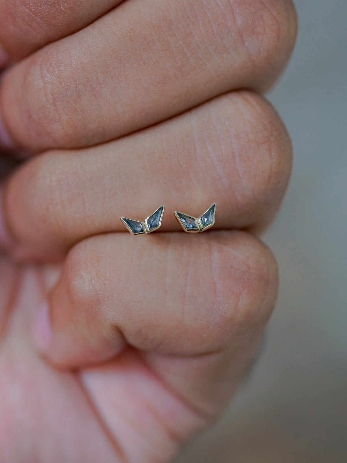 Double Kite Salt and Pepper Diamond Earrings - Gardens of the Sun | Ethical Jewelry  