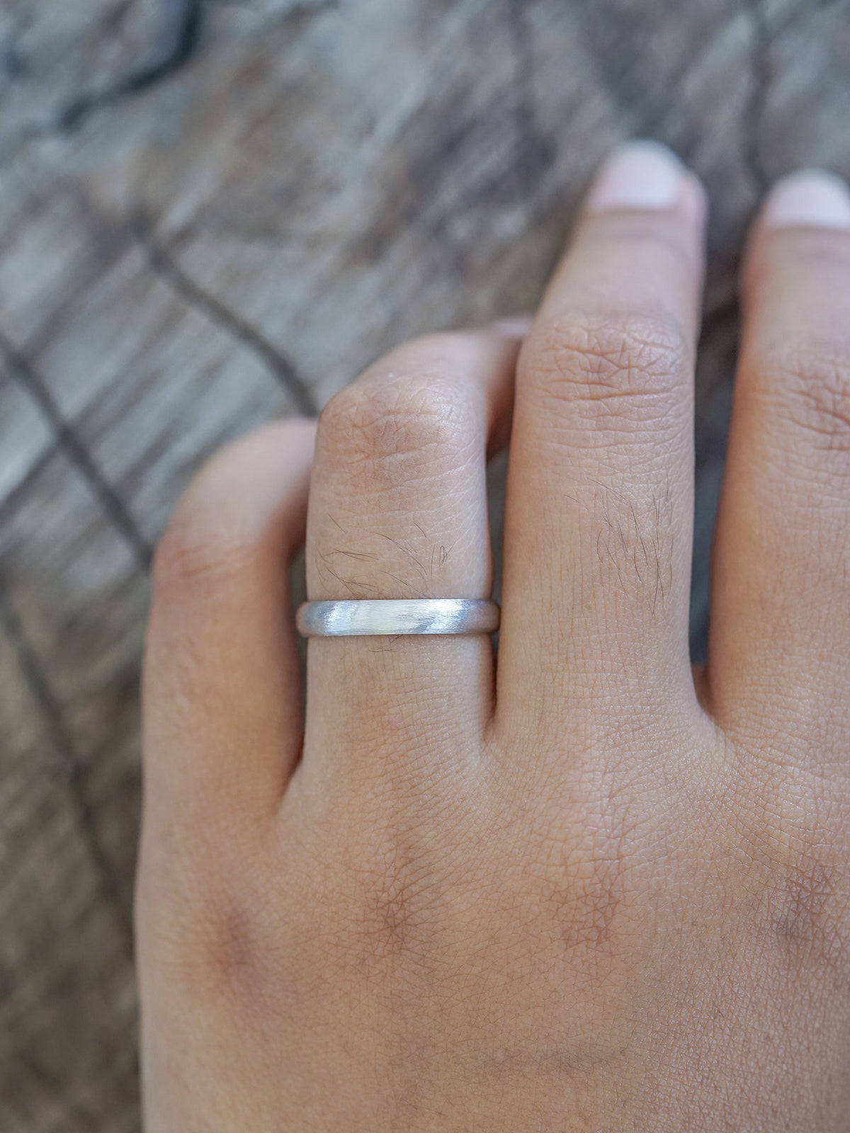 Brushed Wedding Ring in Silver - Gardens of the Sun | Ethical Jewelry