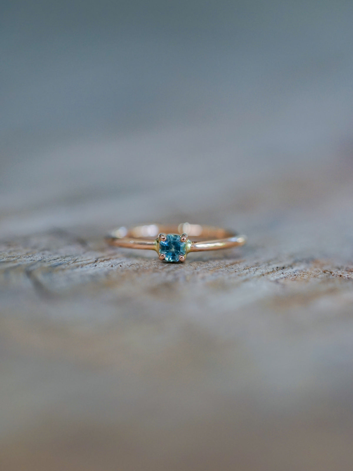 Octagon Montana Sapphire Ring in Rose Gold - Gardens of the Sun | Ethical Jewelry