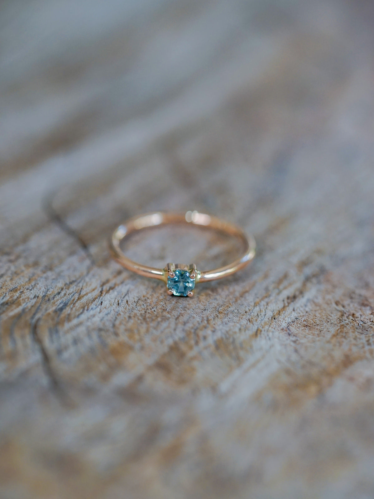 Octagon Montana Sapphire Ring in Rose Gold - Gardens of the Sun | Ethical Jewelry