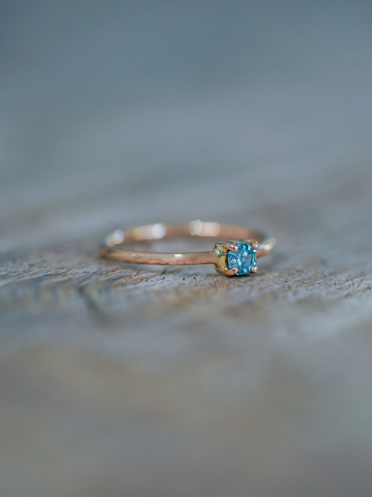 Octagon Montana Sapphire Ring in Rose Gold - Gardens of the Sun | Ethical Jewelry