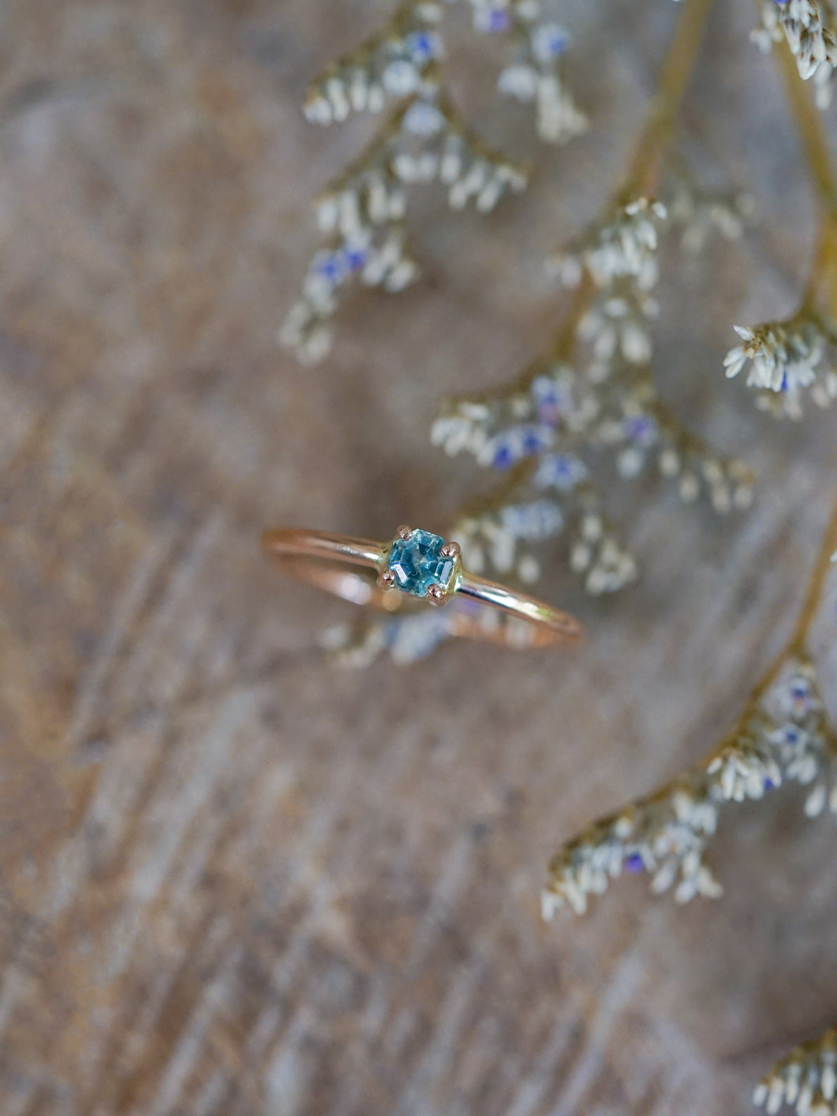 Octagon Montana Sapphire Ring in Rose Gold - Gardens of the Sun | Ethical Jewelry