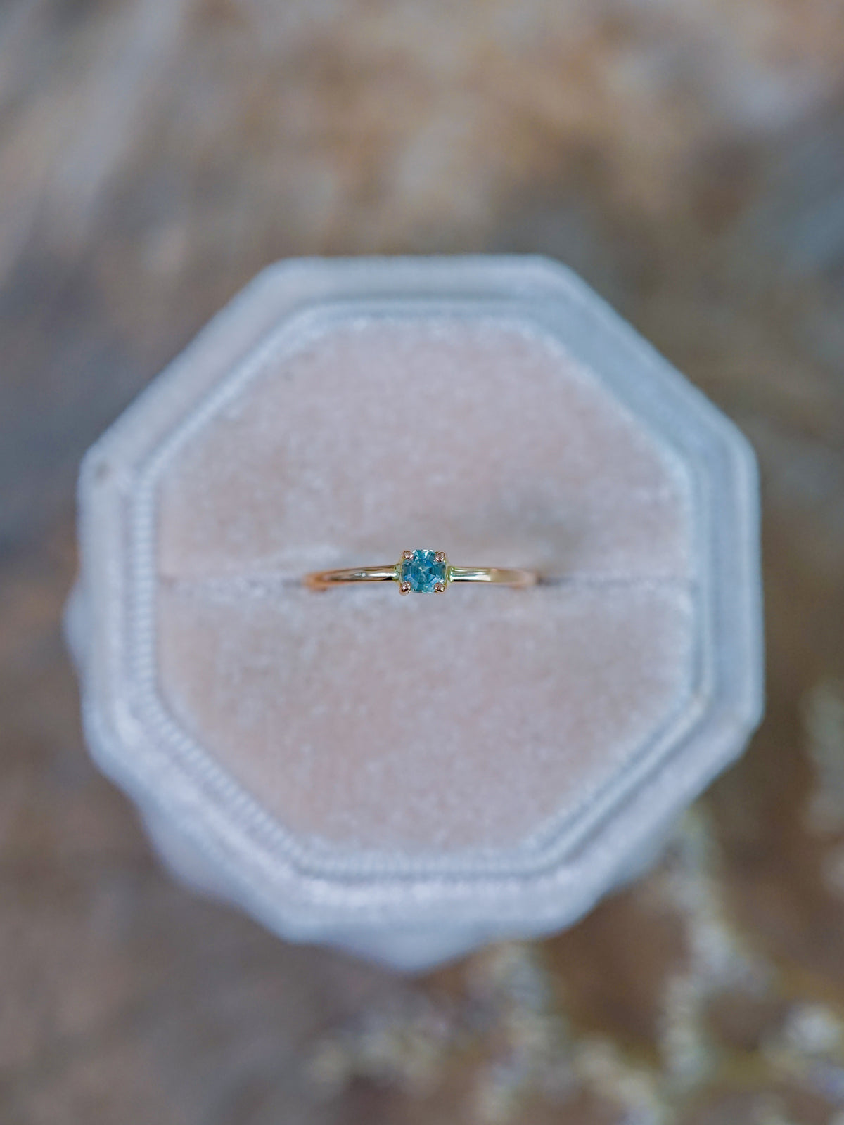 Octagon Montana Sapphire Ring in Rose Gold - Gardens of the Sun | Ethical Jewelry