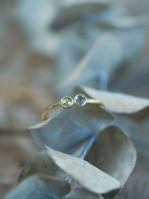 Double Rose Cut Sapphire Ring in Ethical Gold  - Gardens of the Sun | Ethical Jewelry