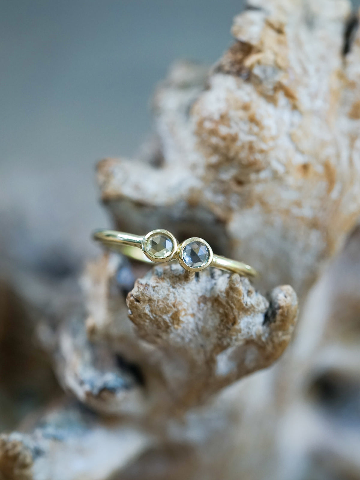 Double Rose Cut Sapphire Ring in Ethical Gold  - Gardens of the Sun | Ethical Jewelry