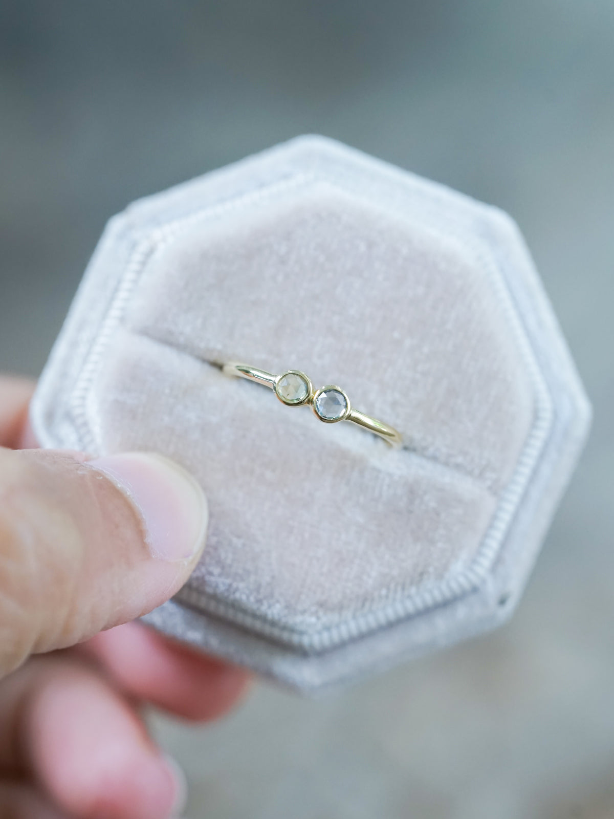 Double Rose Cut Sapphire Ring in Ethical Gold  - Gardens of the Sun | Ethical Jewelry