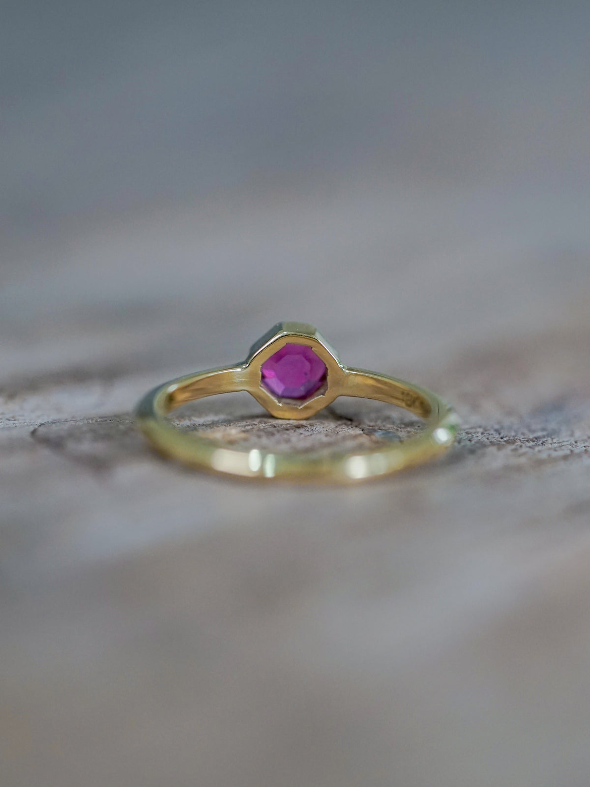 Portrait Cut Pink Sapphire Ring in Ethical Gold - Gardens of the Sun | Ethical Jewelry