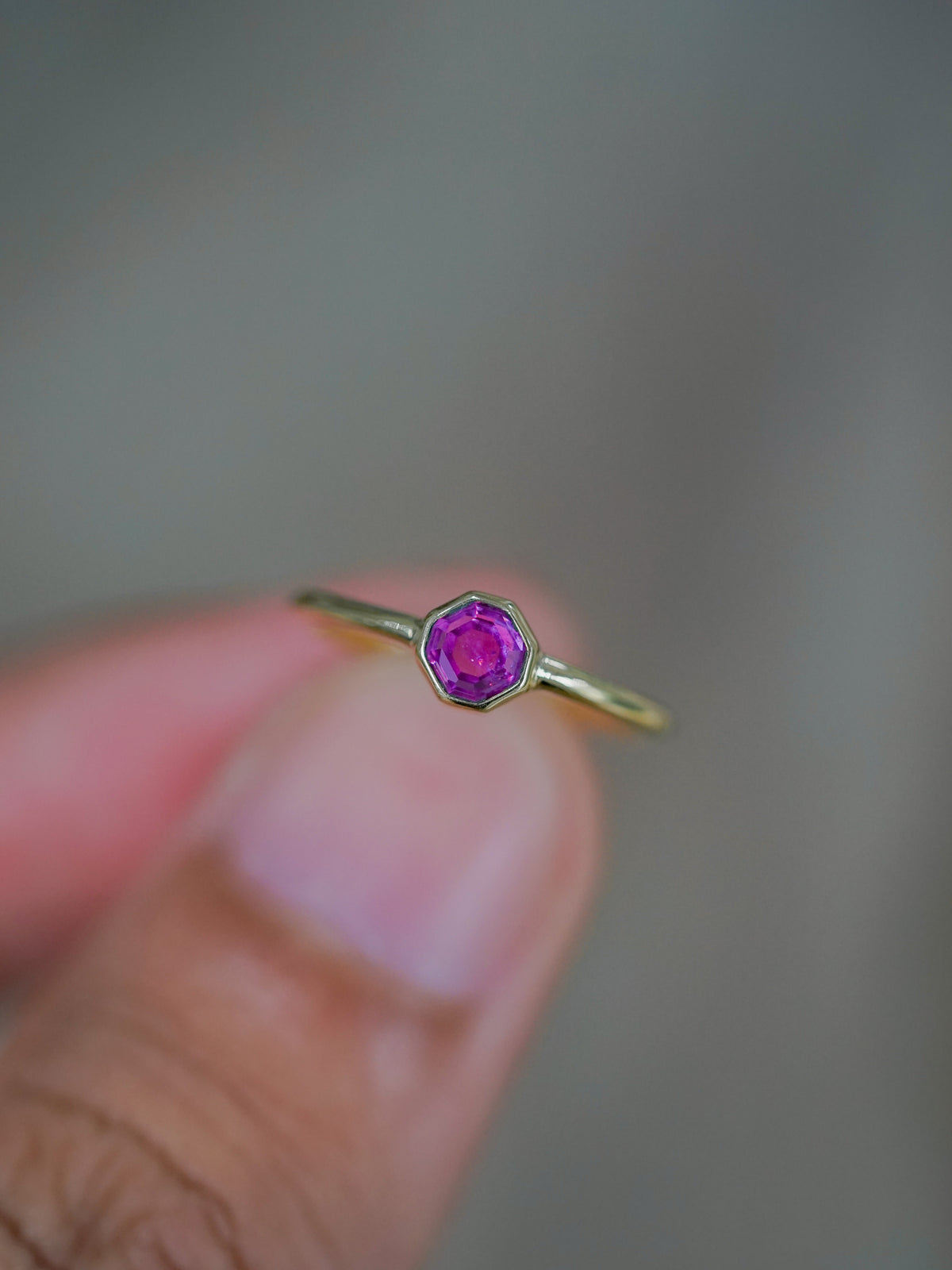 Portrait Cut Pink Sapphire Ring in Ethical Gold - Gardens of the Sun | Ethical Jewelry
