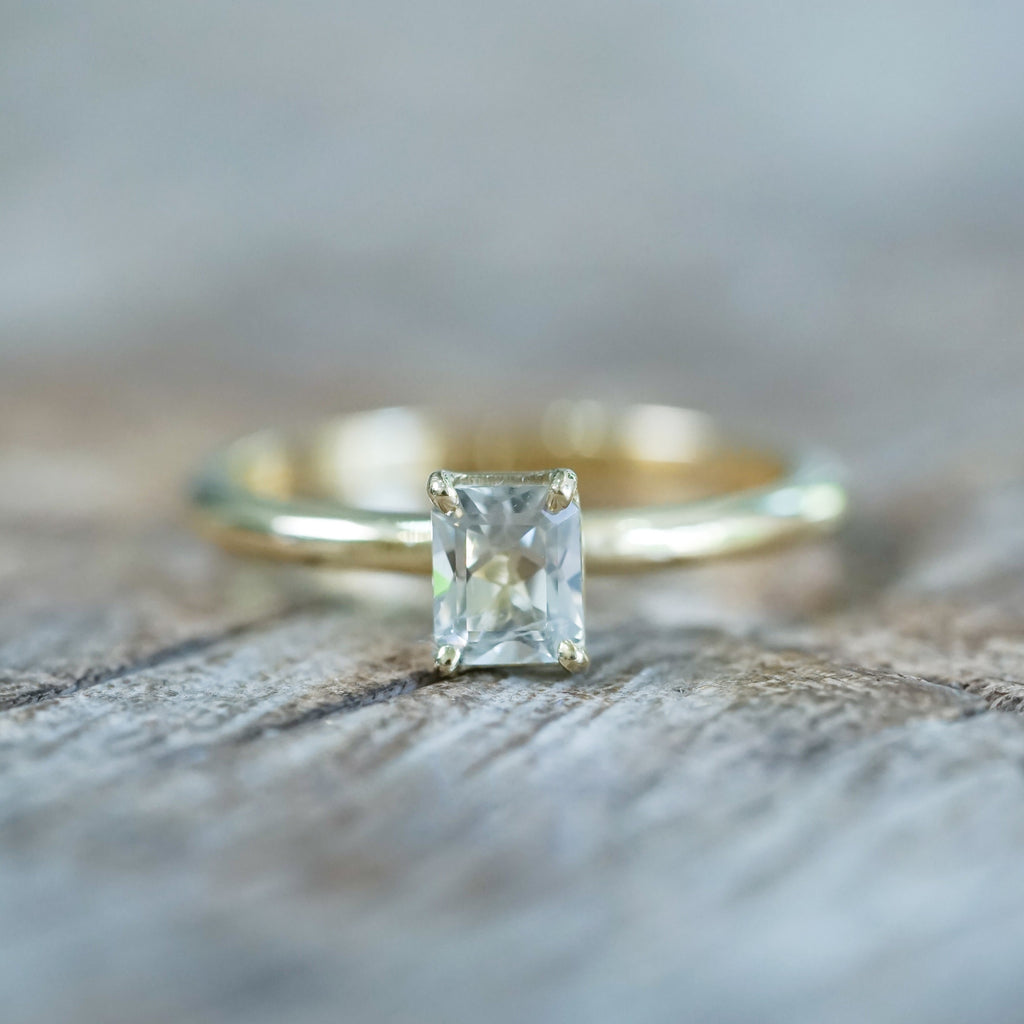 Mint Green Montana Sapphire Ring in Ethical Gold - Gardens of the Sun | Ethical Jewelry