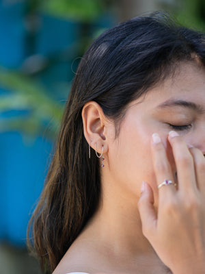 Spinel Crystal Ear Threaders - Gardens of the Sun | Ethical Jewelry