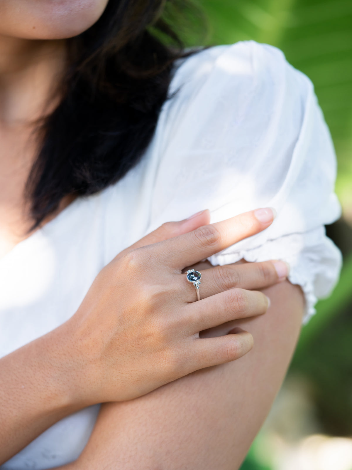 Teal Spinel Ring - Gardens of the Sun | Ethical Jewelry