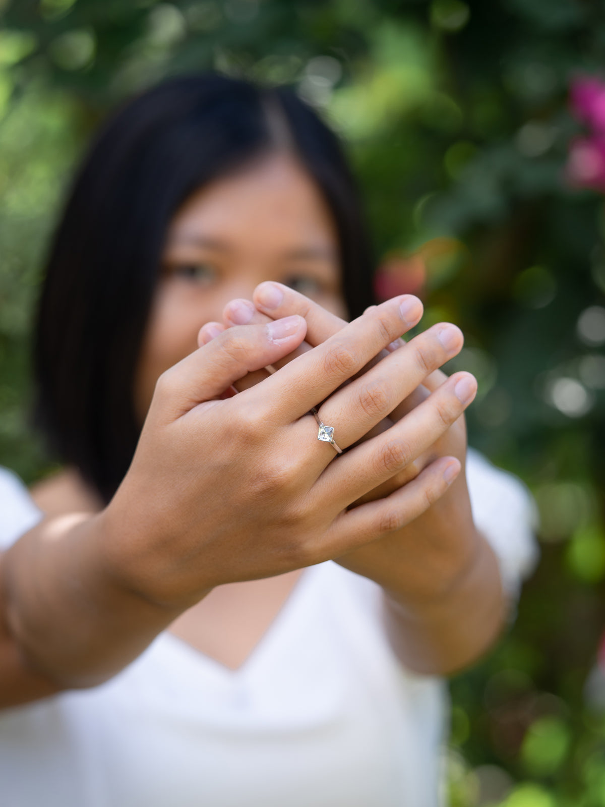 Square Danburite Ring - Gardens of the Sun | Ethical Jewelry