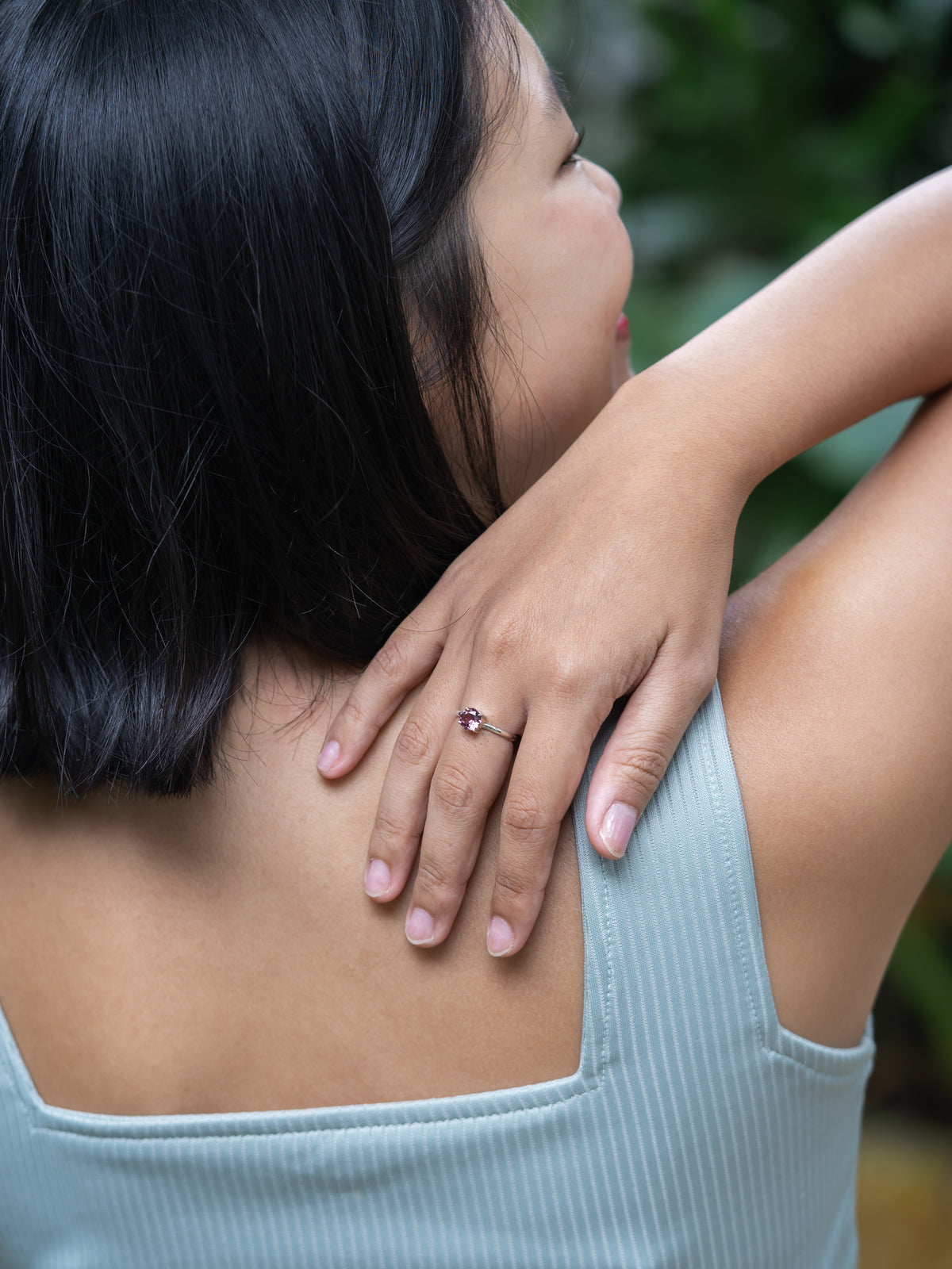 Octagon Pink Garnet Ring - Gardens of the Sun | Ethical Jewelry