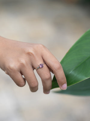 Octagon Pink Garnet Ring