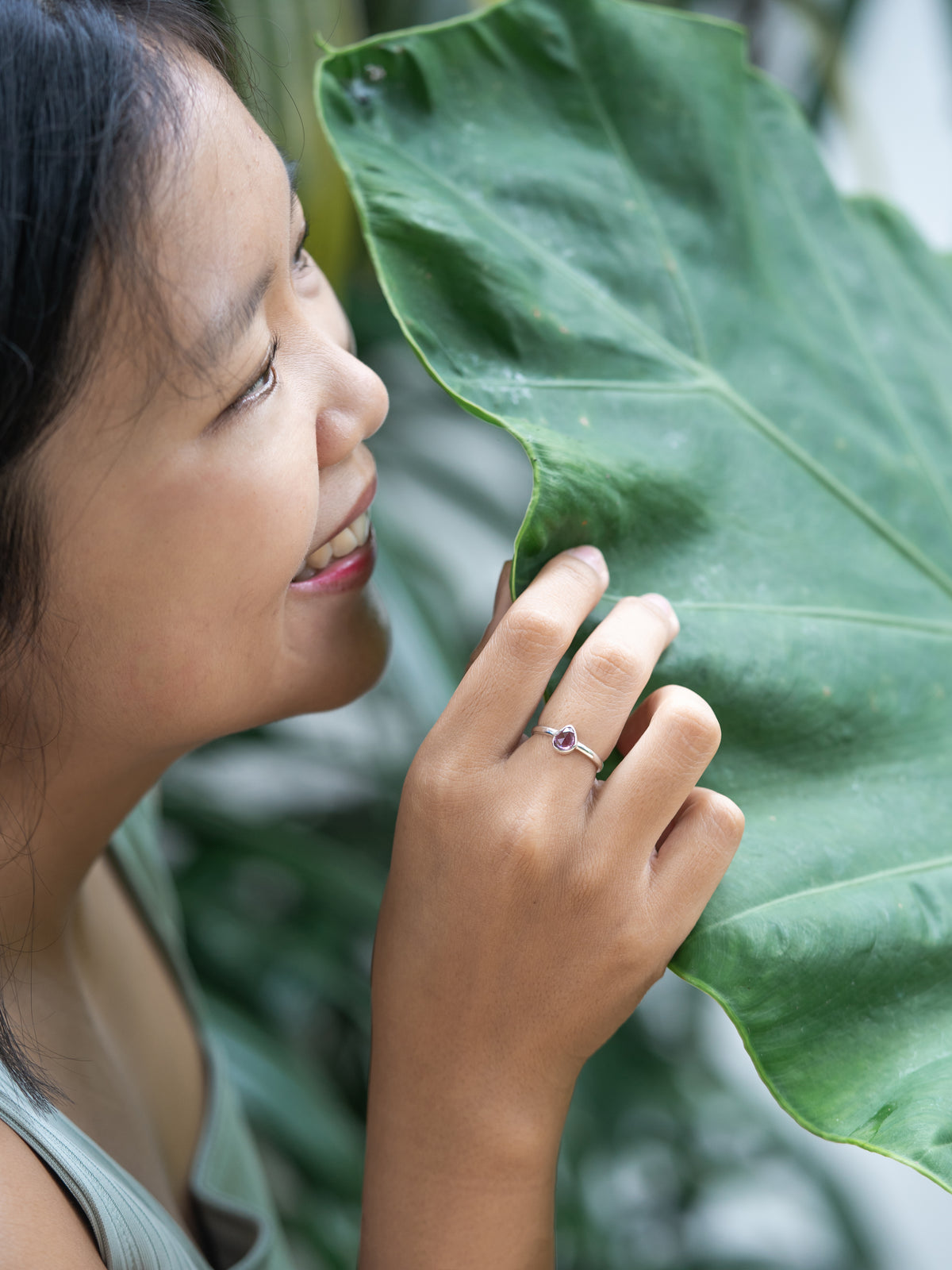 Rose Cut Pink Sapphire Ring - Gardens of the Sun | Ethical Jewelry