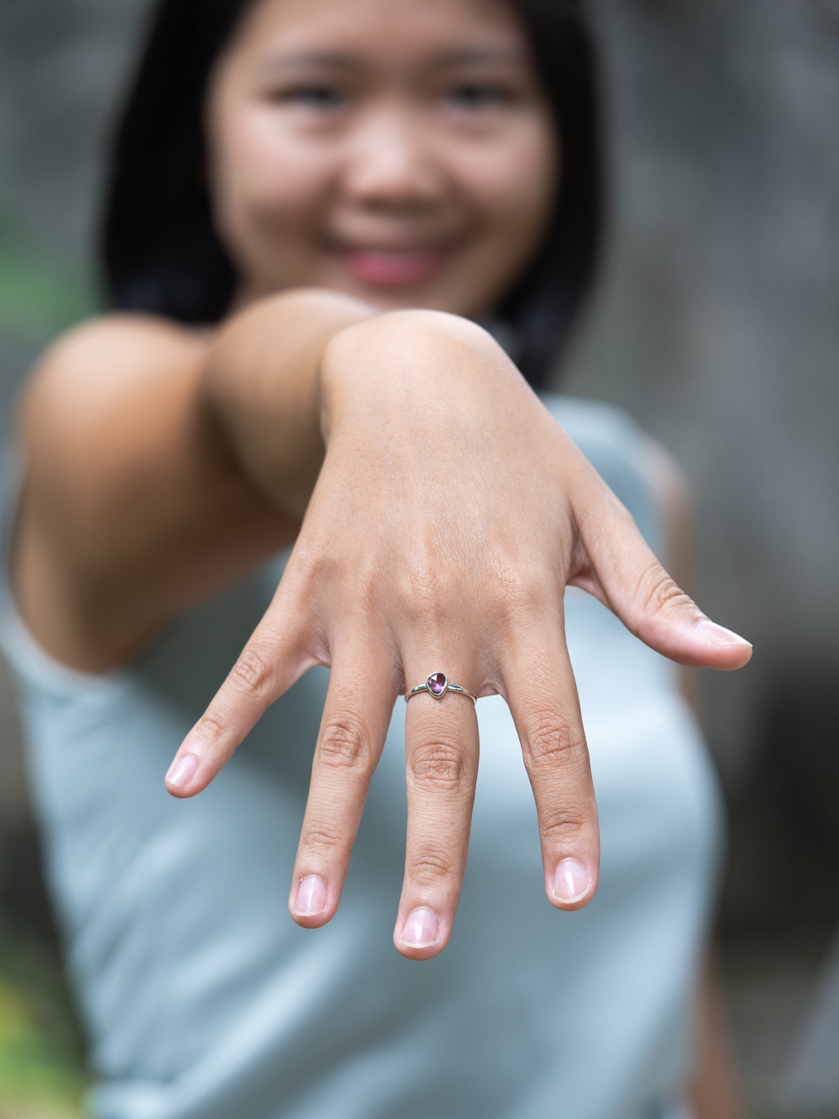 Rose Cut Pink Sapphire Ring - Gardens of the Sun | Ethical Jewelry