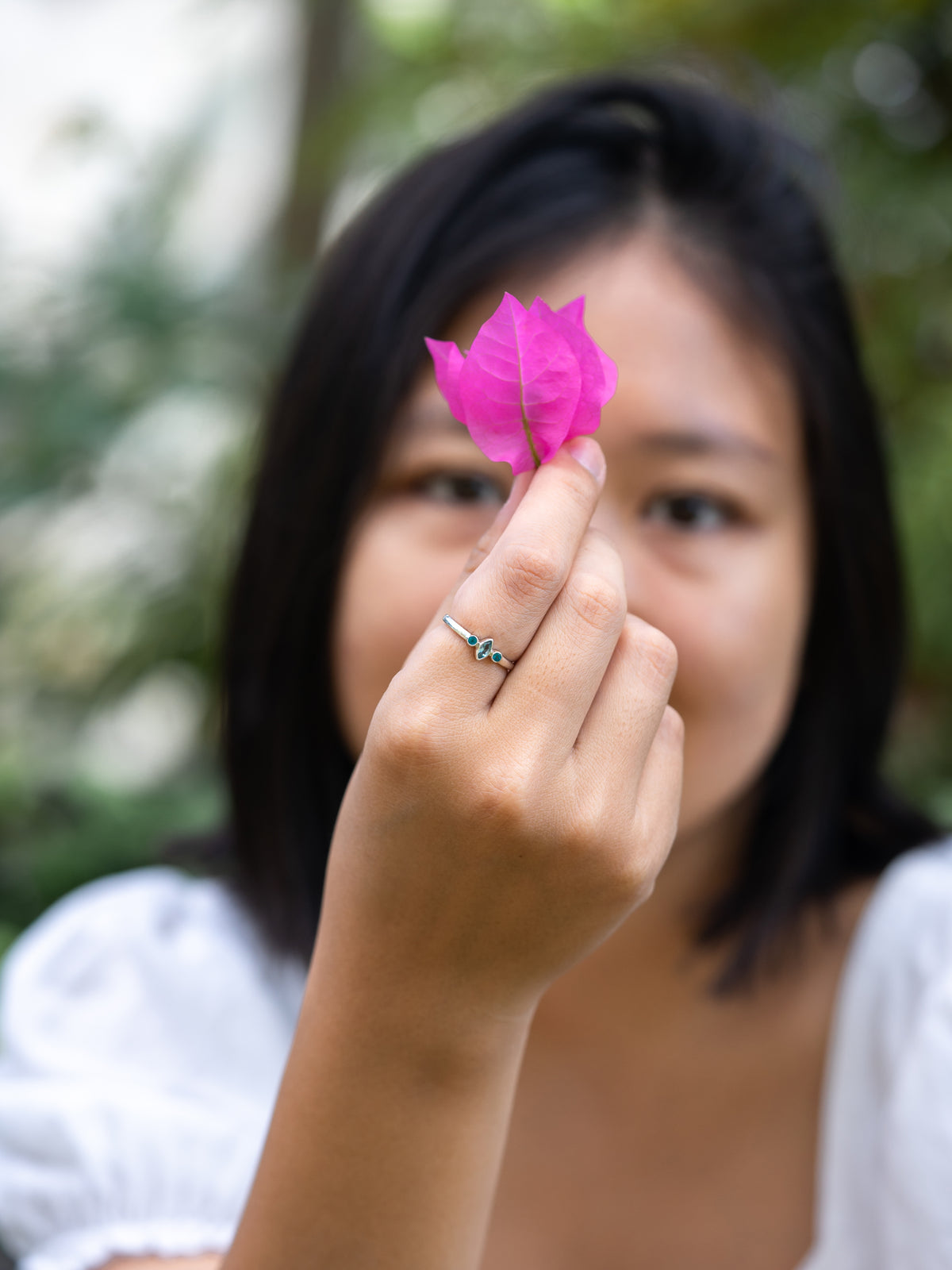 Apatite and Aquamarine Ring - Gardens of the Sun | Ethical Jewelry