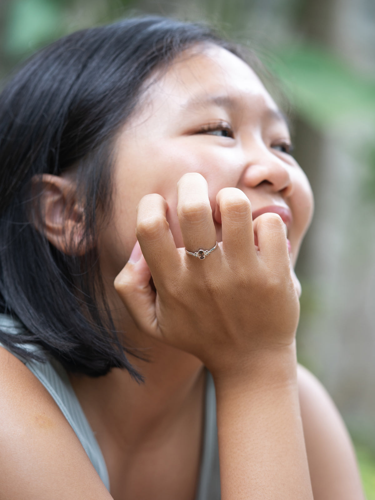 Zircon and Sapphire Ring - Gardens of the Sun | Ethical Jewelry
