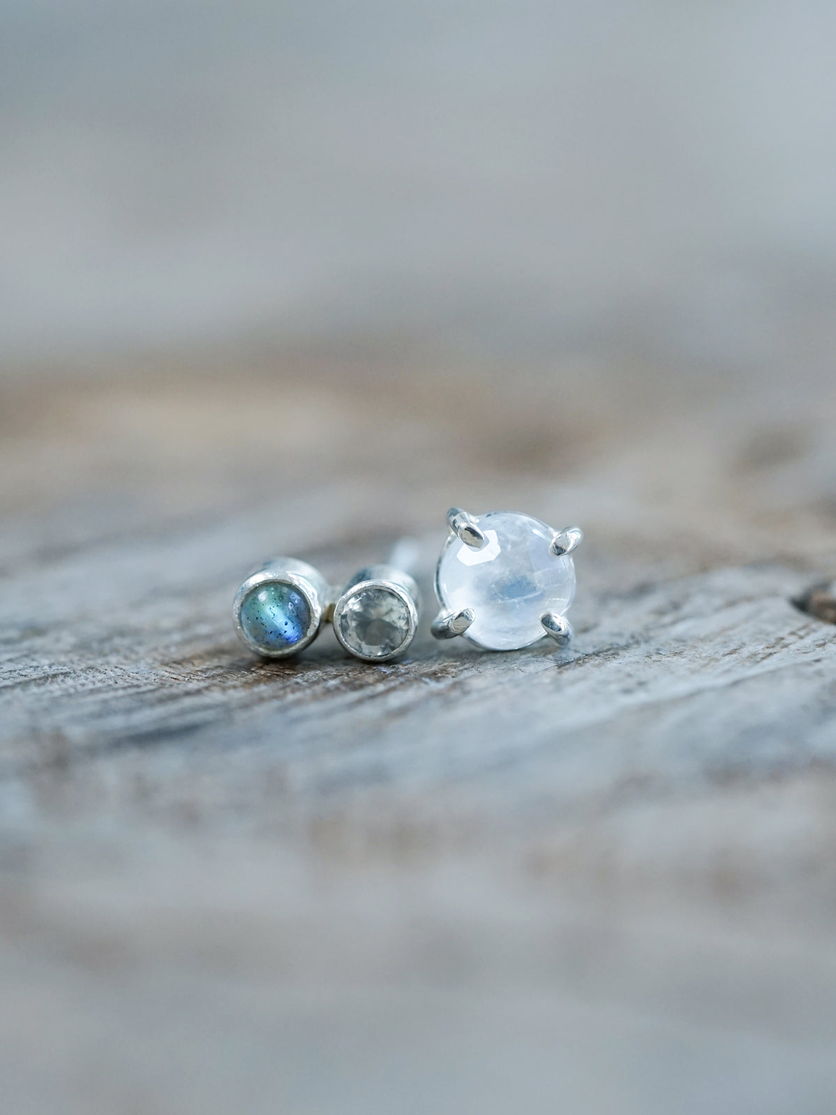 Labradorite and Moonstone Earrings - Gardens of the Sun | Ethical Jewelry