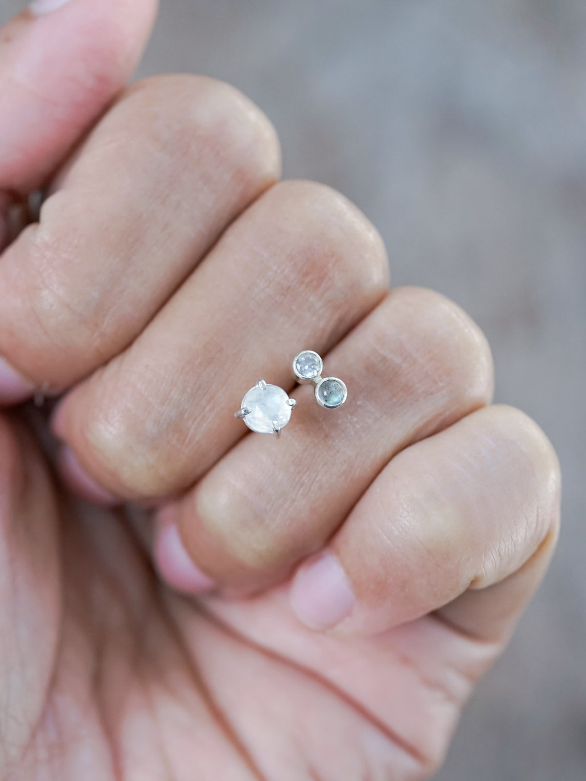 Labradorite and Moonstone Earrings - Gardens of the Sun | Ethical Jewelry