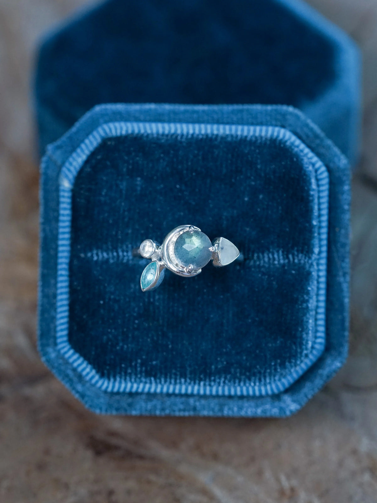A Crescent Moon Shaped Ring in Recycled Sterling Silver