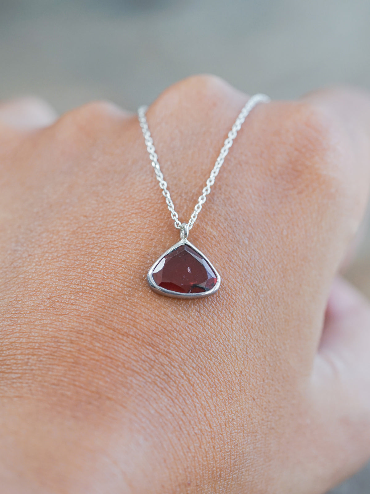 Rose Cut Garnet Necklace