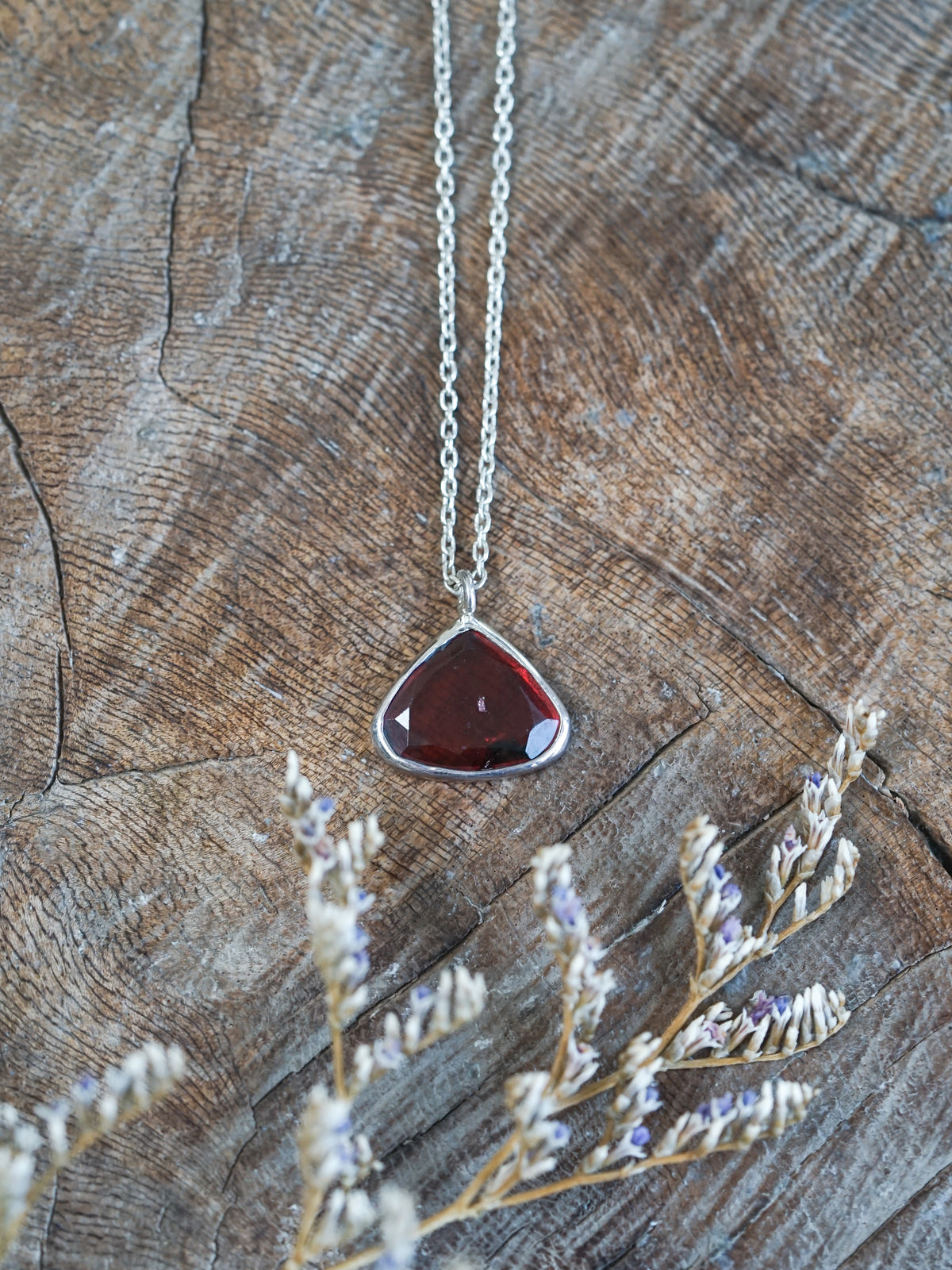 Rose Cut Garnet Necklace