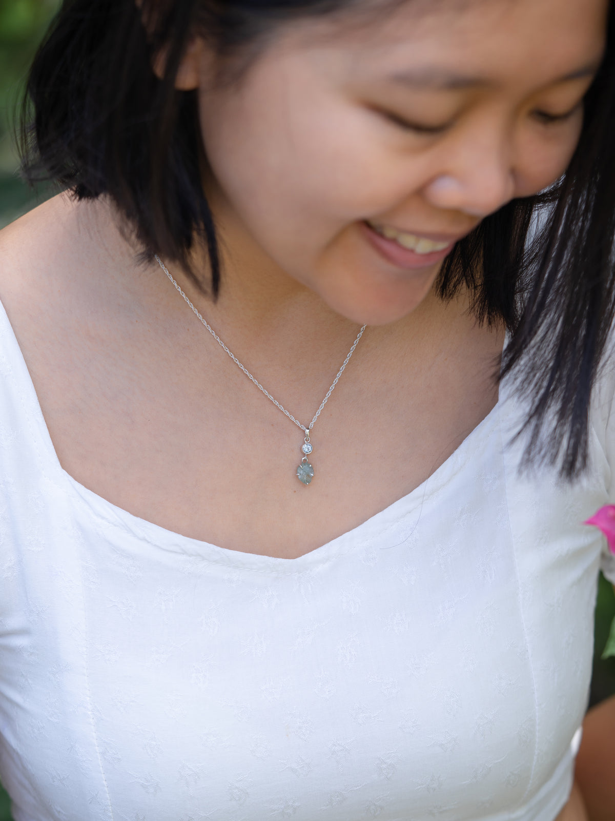 Montana Sapphire and Aquamarine Necklace - Gardens of the Sun | Ethical Jewelry