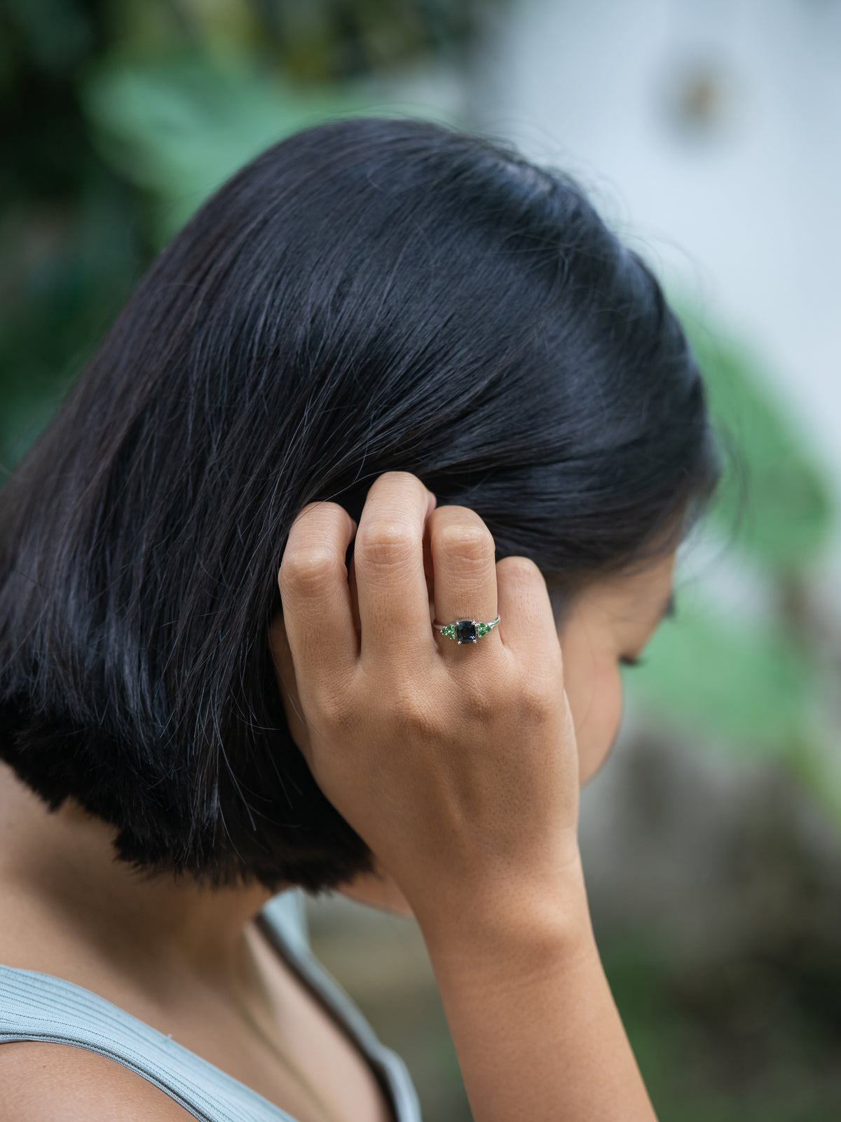 Spinel and Green Garnet Ring - Gardens of the Sun | Ethical Jewelry